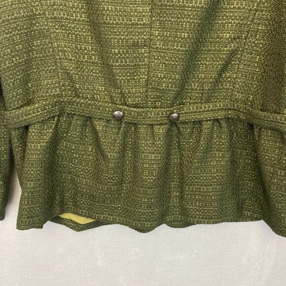 Coldwater Creek Green Tweed Blazer Jacket Womens 18 Academia Holiday Christmas - Picture 14 of 16